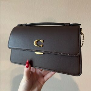 Coach Dark Brown Leather Clutch